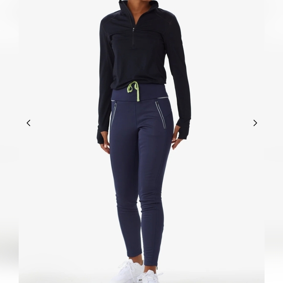 Lole 'Hurry Up' water repellent warm leggings fleece lined in navy medium - Picture 6 of 14